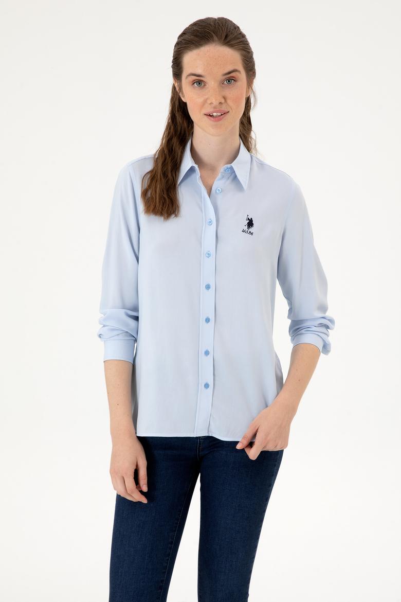 Kadın Açık Mavi Uzun Kollu Gömlek