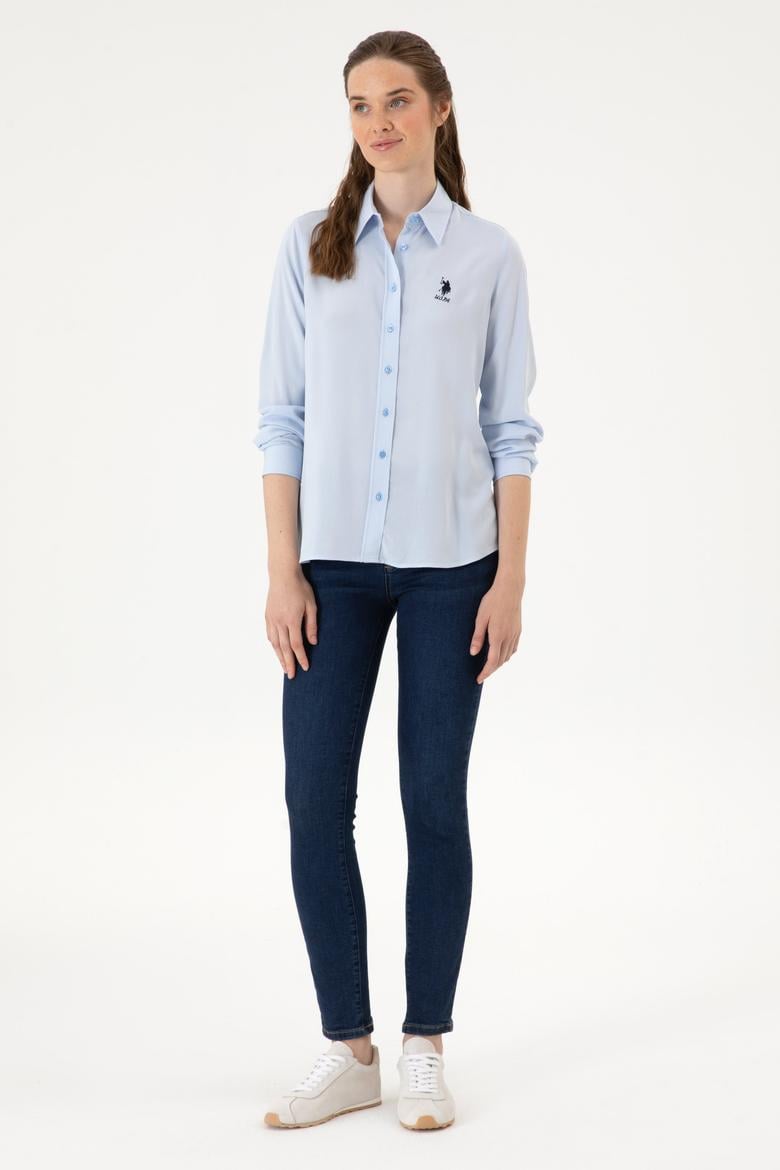 Kadın Açık Mavi Uzun Kollu Gömlek - 50316429020