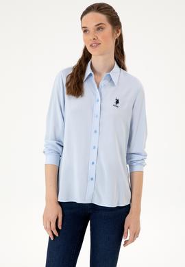 Kadın Açık Mavi Uzun Kollu Gömlek - 50316429020