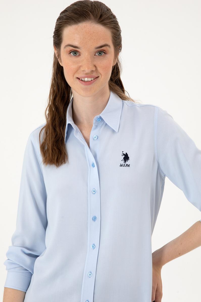 Kadın Açık Mavi Uzun Kollu Gömlek