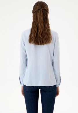 Kadın Açık Mavi Uzun Kollu Gömlek - 50316429020