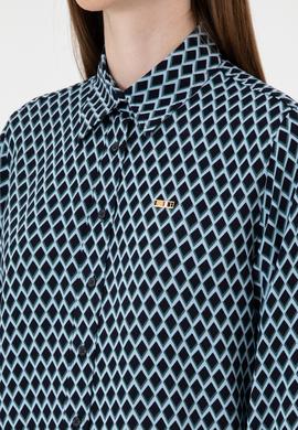 Kadın Lacivert Uzun Kollu Gömlek - 50317243005