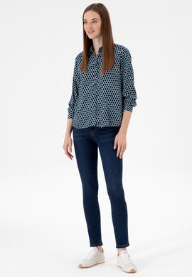 Kadın Lacivert Uzun Kollu Gömlek - 50317243005