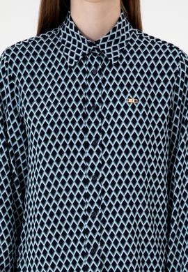 Kadın Lacivert Uzun Kollu Gömlek - 50317243005