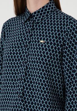 Kadın Lacivert Uzun Kollu Gömlek - 50297114003