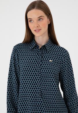 Kadın Lacivert Uzun Kollu Gömlek - 50297114003