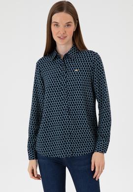 Kadın Lacivert Uzun Kollu Gömlek - 50297114003