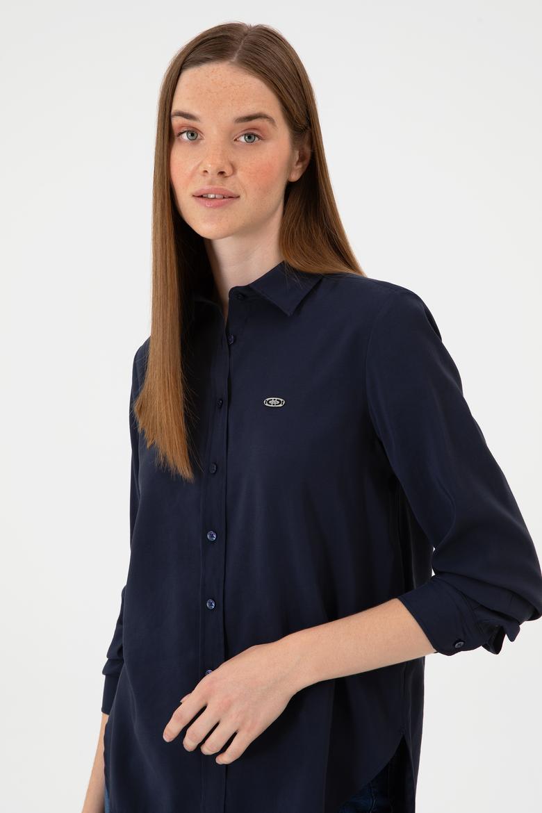 Kadın Lacivert Uzun Kollu Gömlek - 50271862036