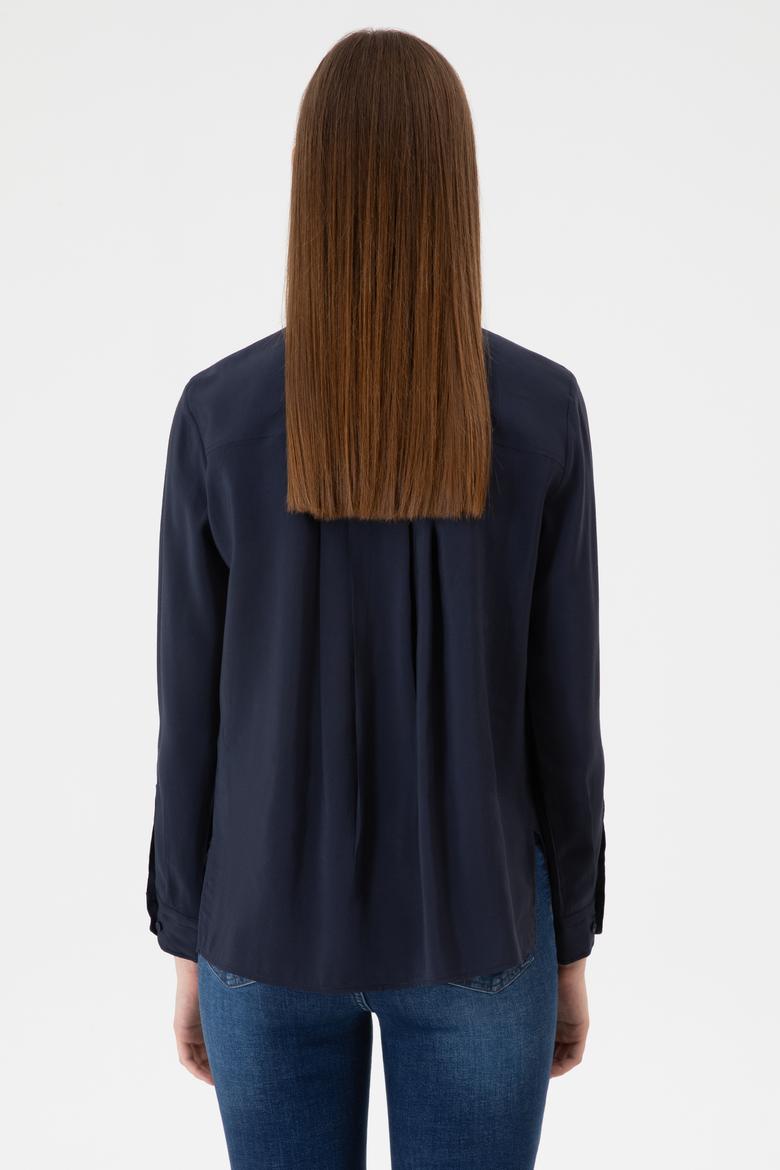 Kadın Lacivert Uzun Kollu Gömlek - 50271862036