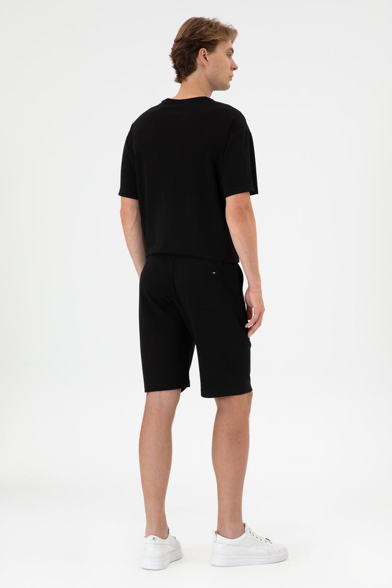 Erkek Siyah Örme Şort - 50307310017
