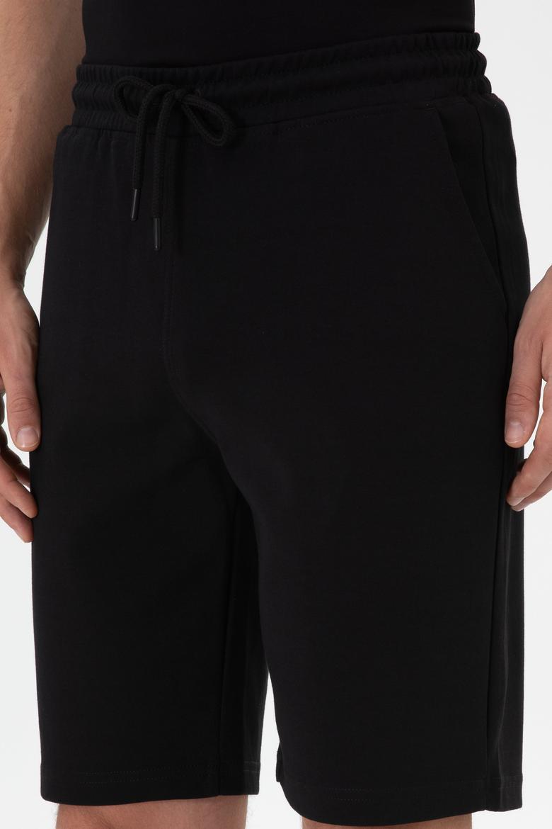 Erkek Siyah Örme Şort - 50307310017