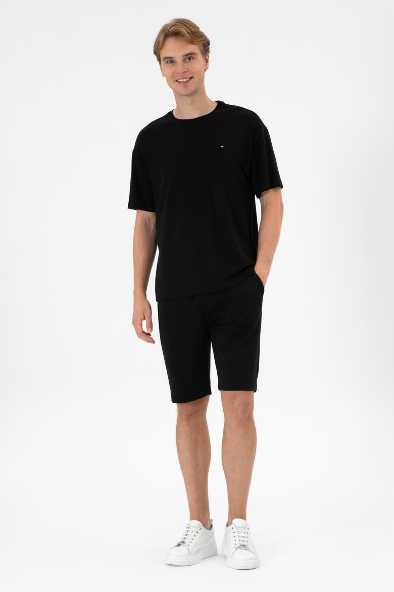 Erkek Siyah Örme Şort - 50307310017