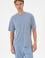 Erkek Comfort Fit Bisiklet Yaka Mavi Yıkamalı Tişört