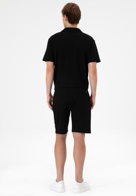 Erkek Siyah Örme Şort - 50306964016