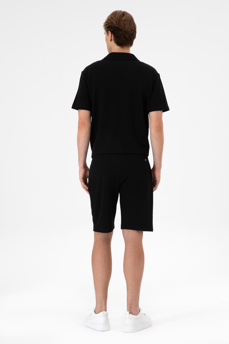 Erkek Siyah Örme Şort - 50306964016