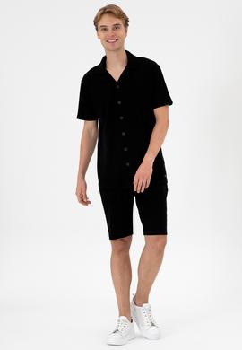 Erkek Siyah Örme Şort - 50306964016