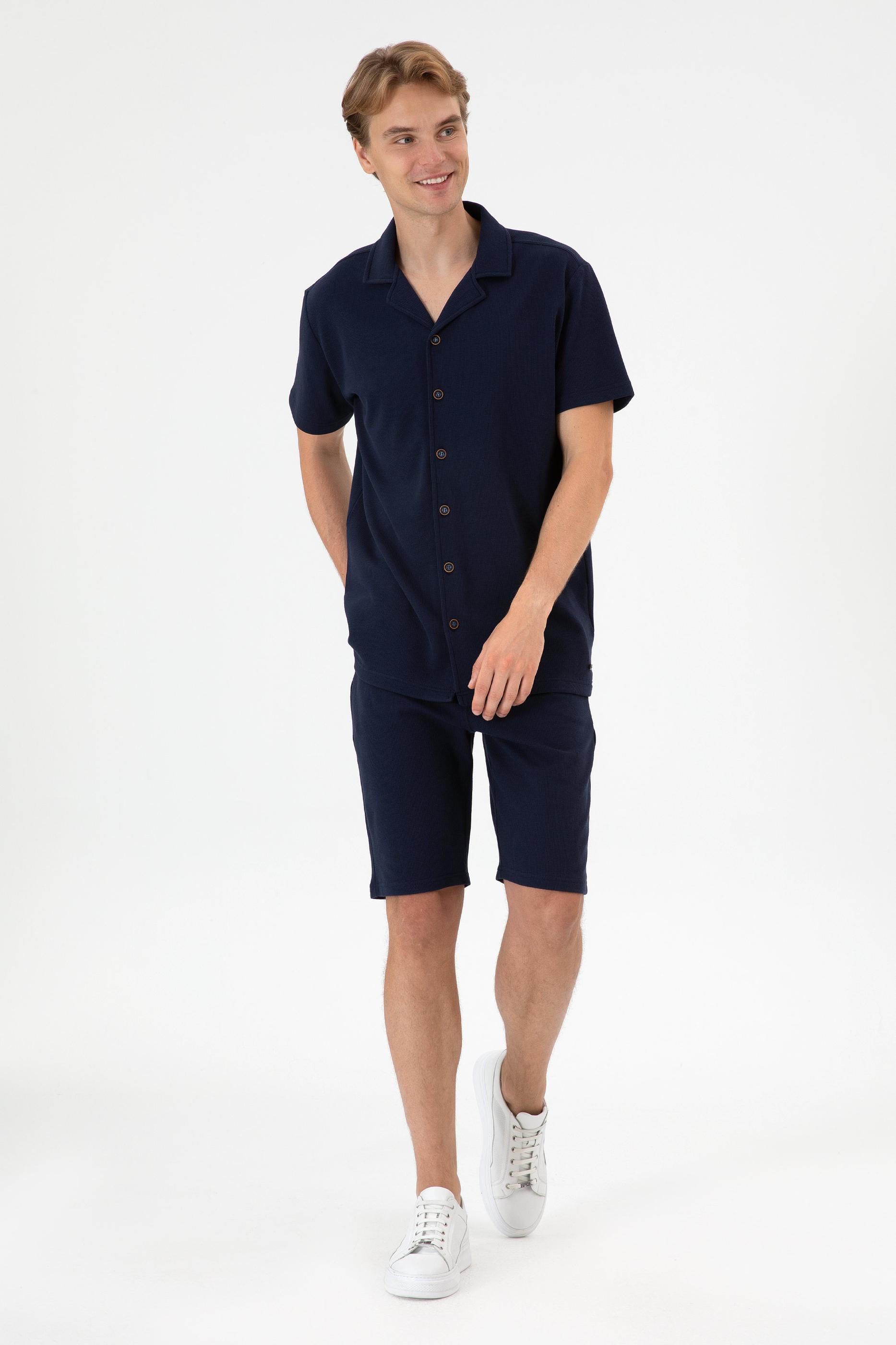 Erkek Lacivert Örme Şort