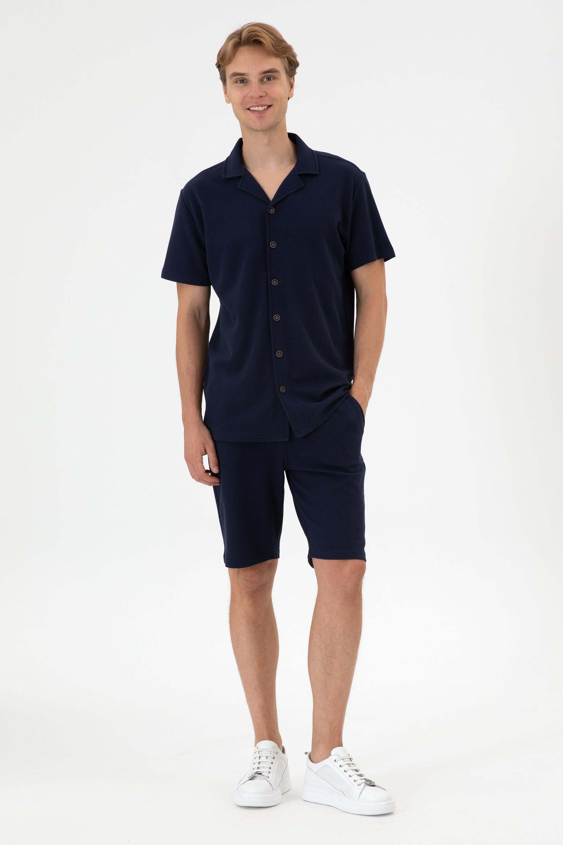 Erkek Lacivert Örme Şort