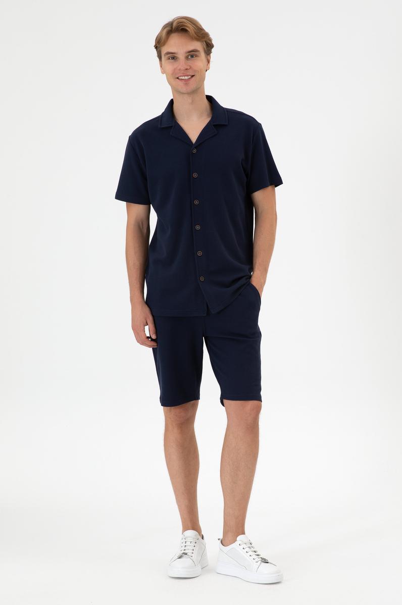 Erkek Lacivert Örme Şort