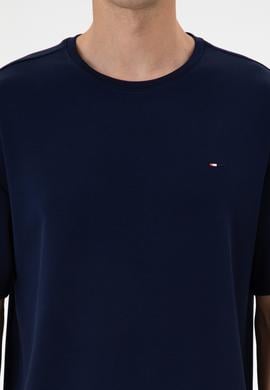 Erkek Comfort Fit Bisiklet Yaka Lacivert Tişört - 50307322007