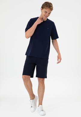 Erkek Comfort Fit Bisiklet Yaka Lacivert Tişört - 50307322007