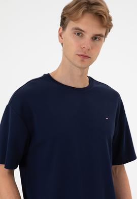 Erkek Comfort Fit Bisiklet Yaka Lacivert Tişört - 50307322007