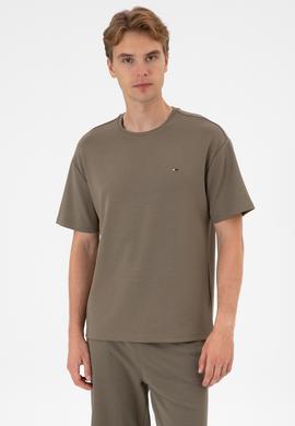 Erkek Comfort Fit Bisiklet Yaka Vizon Tişört - 50307322070