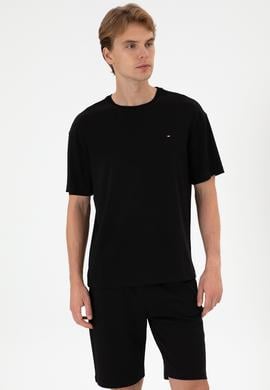 Erkek Comfort Fit Bisiklet Yaka Siyah Tişört - 50307322050