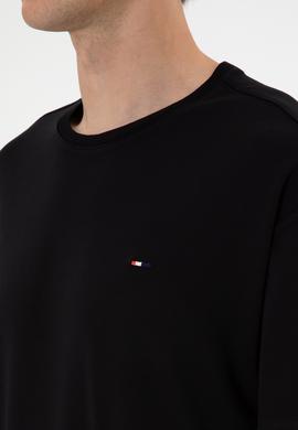 Erkek Comfort Fit Bisiklet Yaka Siyah Tişört - 50307322050