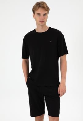 Erkek Comfort Fit Bisiklet Yaka Siyah Tişört - 50307322050