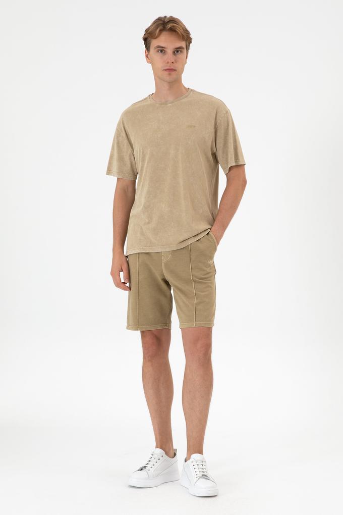 Erkek Haki Örme Şort