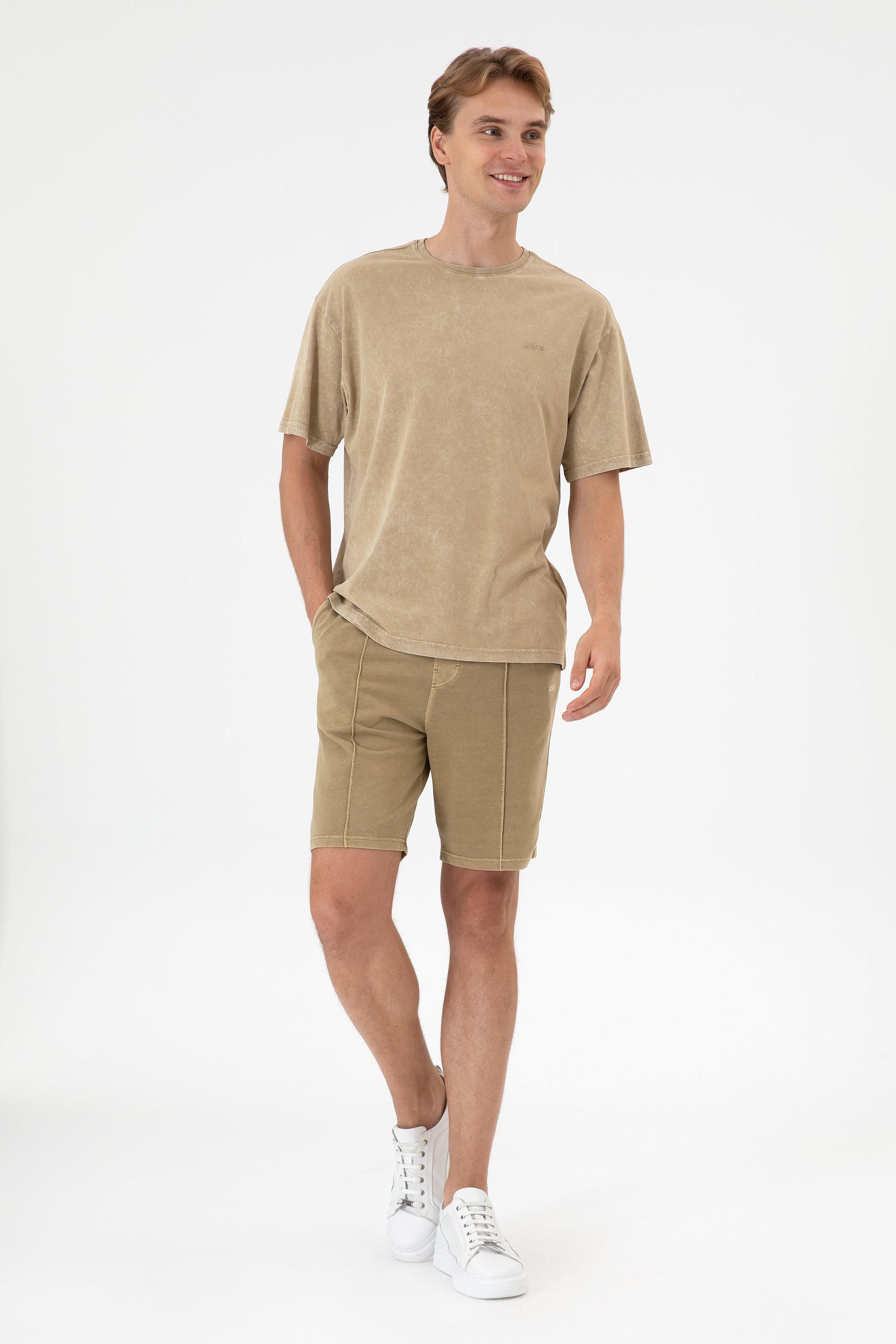 Erkek Haki Örme Şort