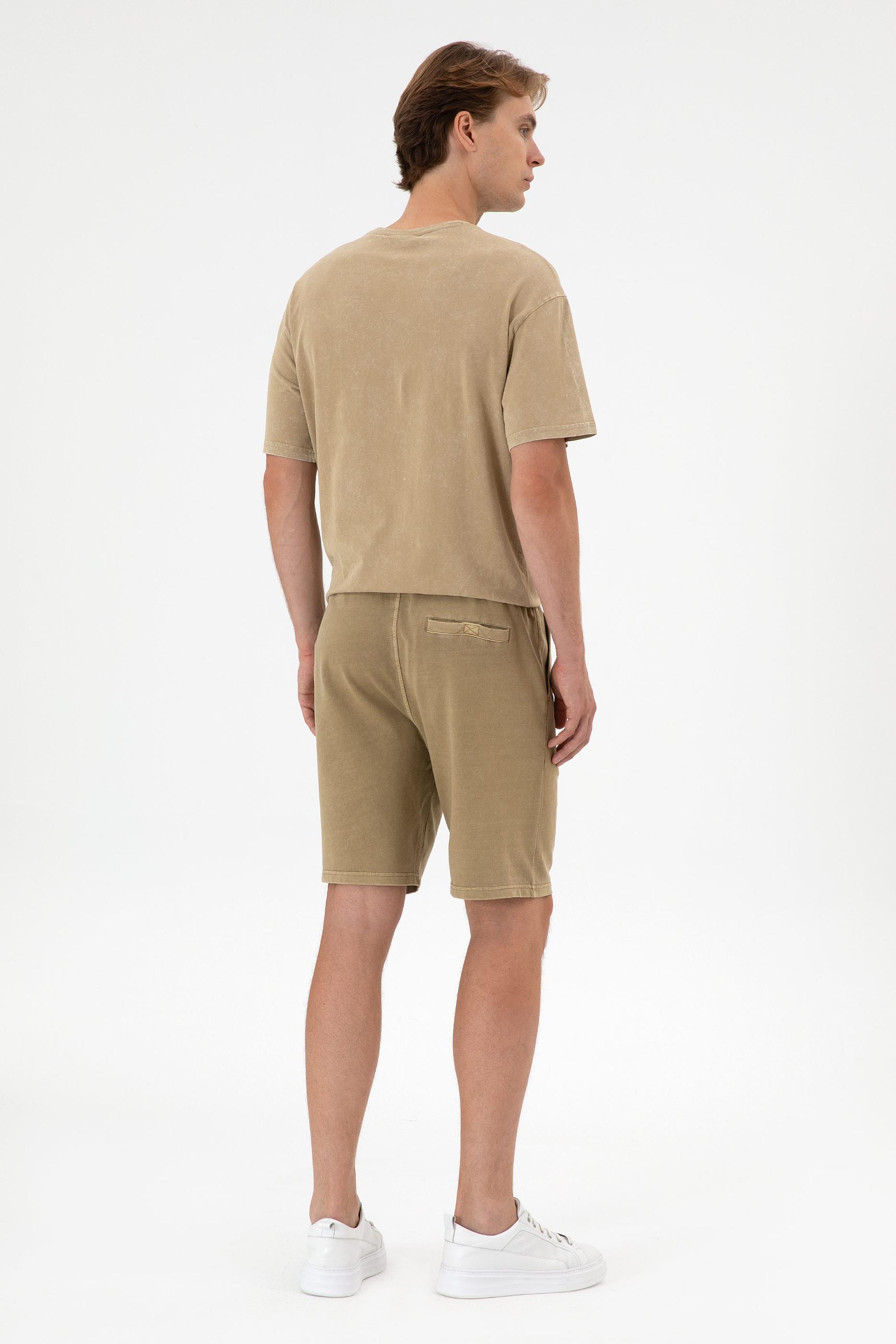 Erkek Haki Örme Şort