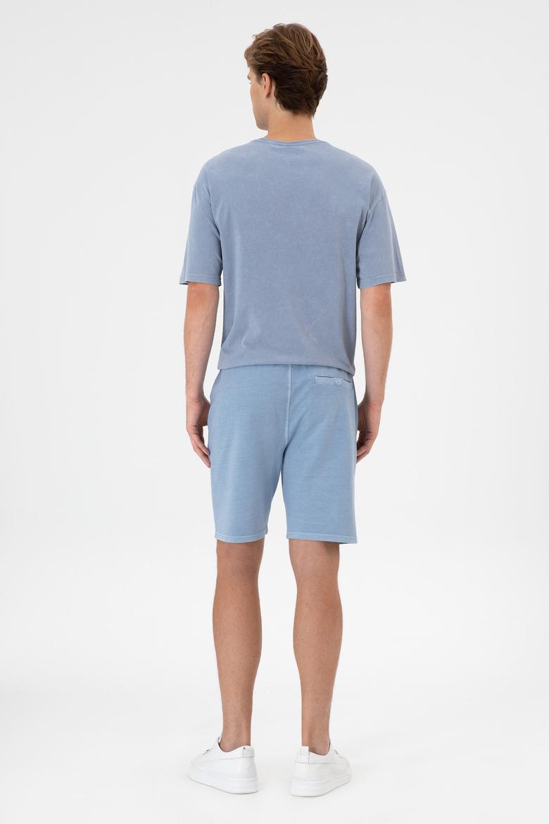 Erkek Mavi Örme Şort - 50306976017