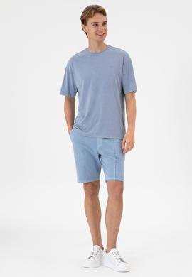 Erkek Mavi Örme Şort - 50306976017