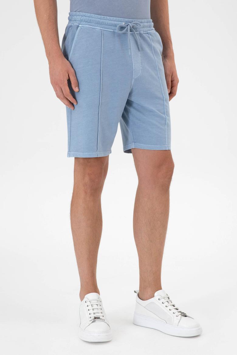 Erkek Mavi Örme Şort - 50306976017