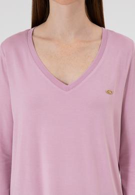 Kadın Açık Manolya V Yaka Sweatshirt - 50256286045