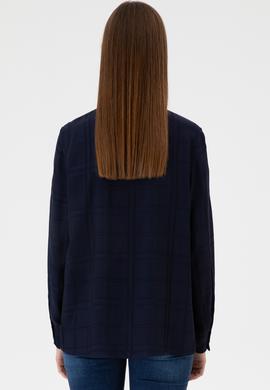 Kadın Lacivert Uzun Kollu Gömlek - 50309032021