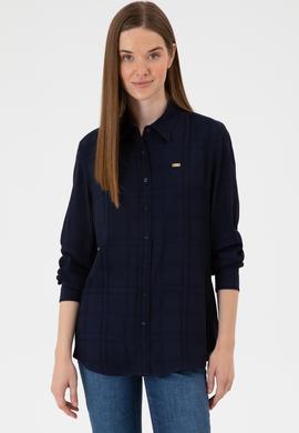 Kadın Lacivert Uzun Kollu Gömlek - 50309032021
