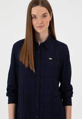 Kadın Lacivert Uzun Kollu Gömlek - 50309032021