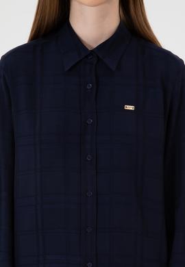 Kadın Lacivert Uzun Kollu Gömlek - 50309032021
