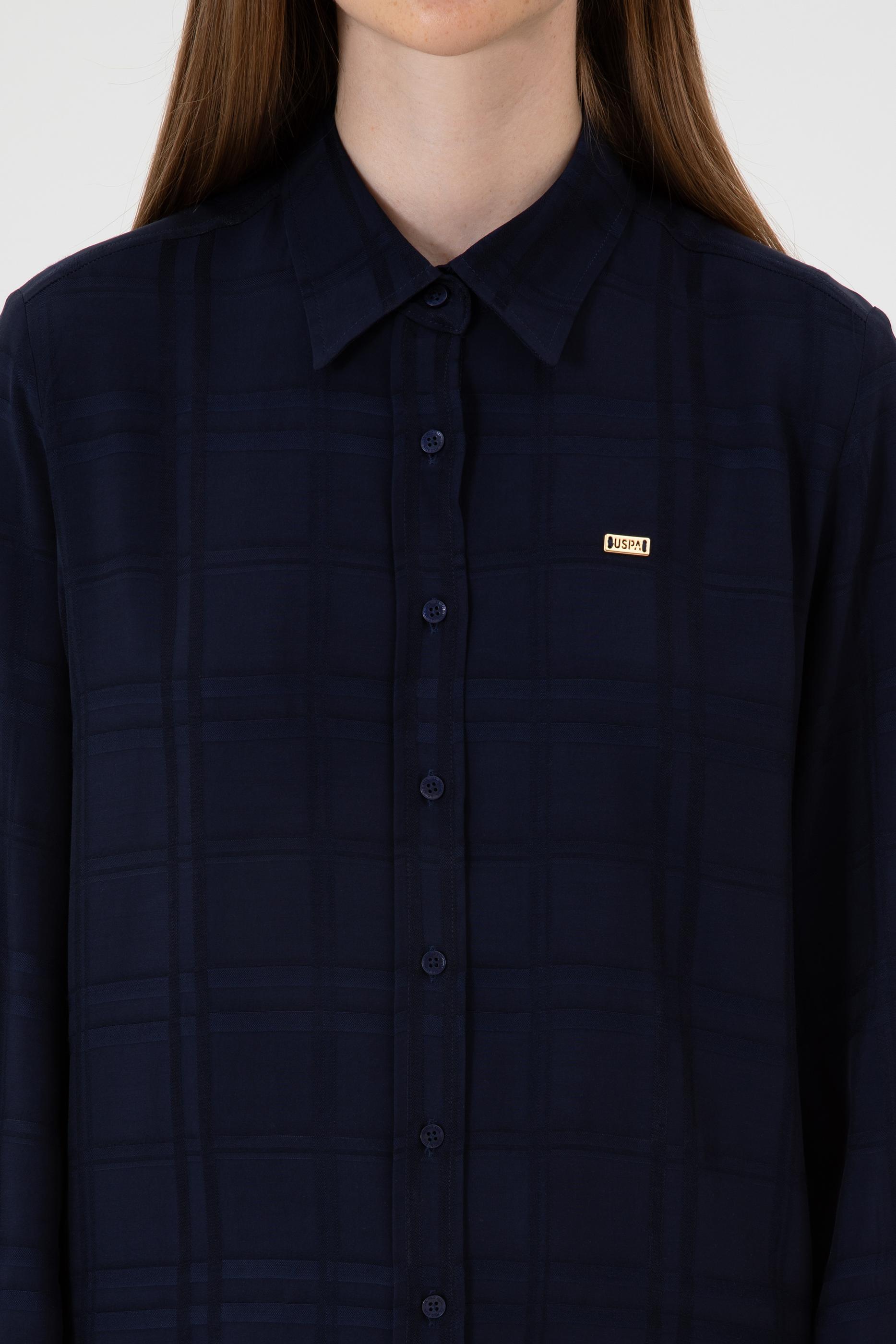 Kadın Lacivert Uzun Kollu Gömlek