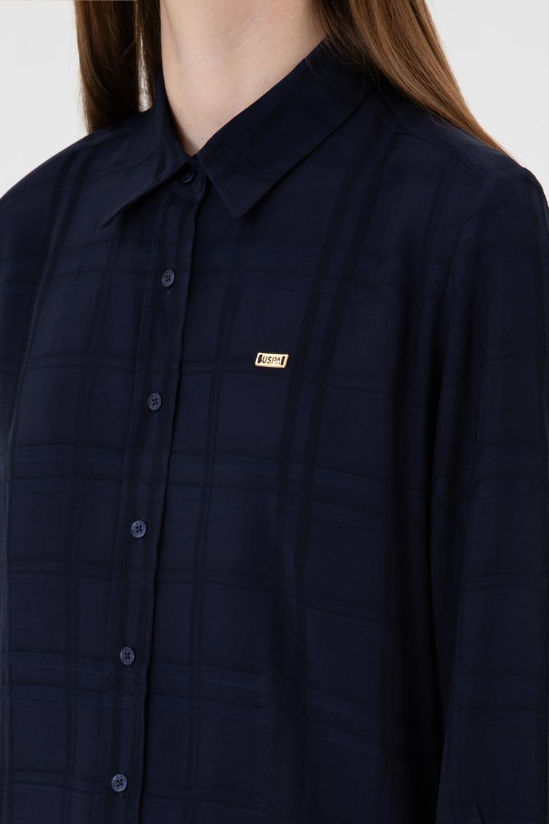 Kadın Lacivert Uzun Kollu Gömlek - 50309032021