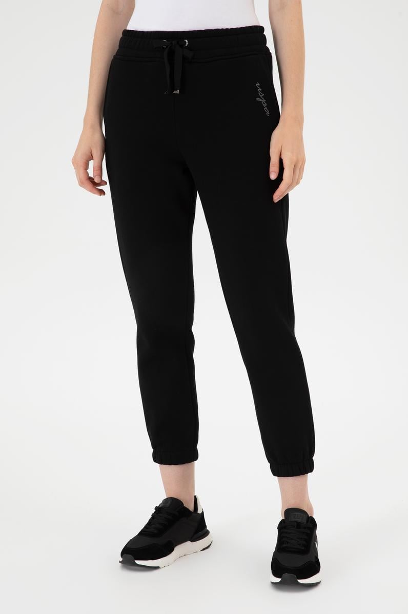 Kadın Siyah Şardonlu Jogger Eşofman Altı
