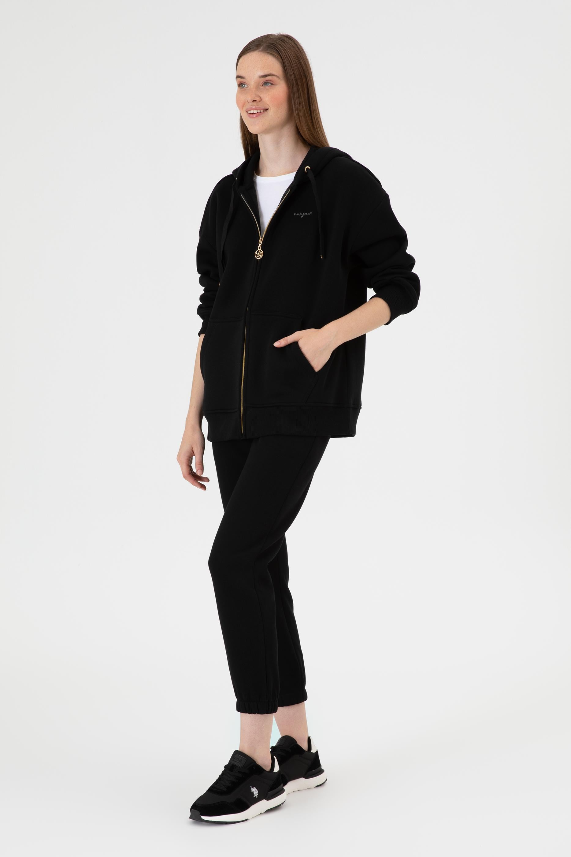 Kadın Siyah Şardonlu Jogger Eşofman Altı