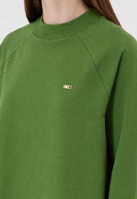 Kadın Yeşil Regular Bisiklet Yaka Basic Sweatshırt - 50313610047