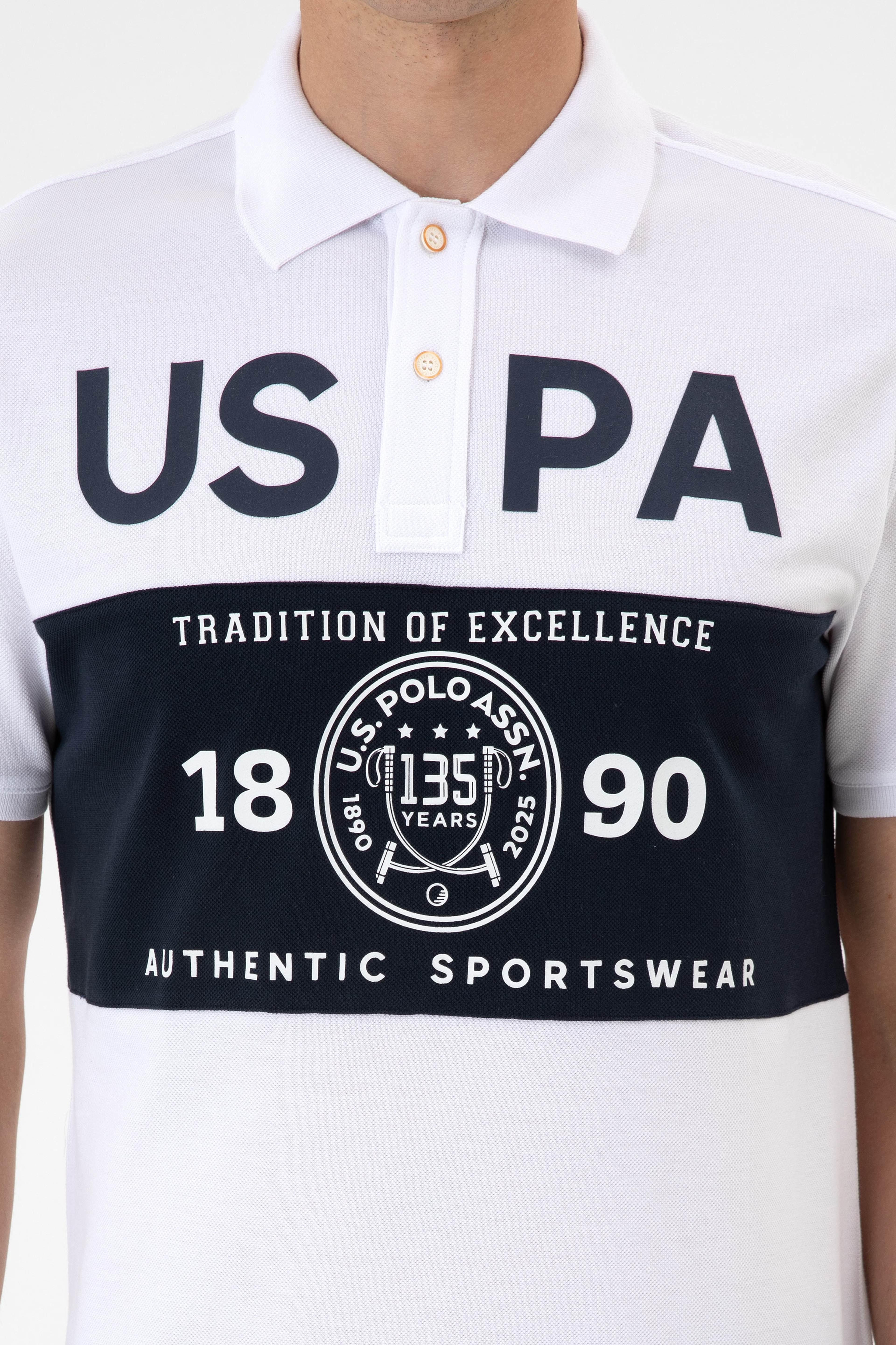 Erkek Regular Fit Polo Yaka Beyaz Tişört - Image 6