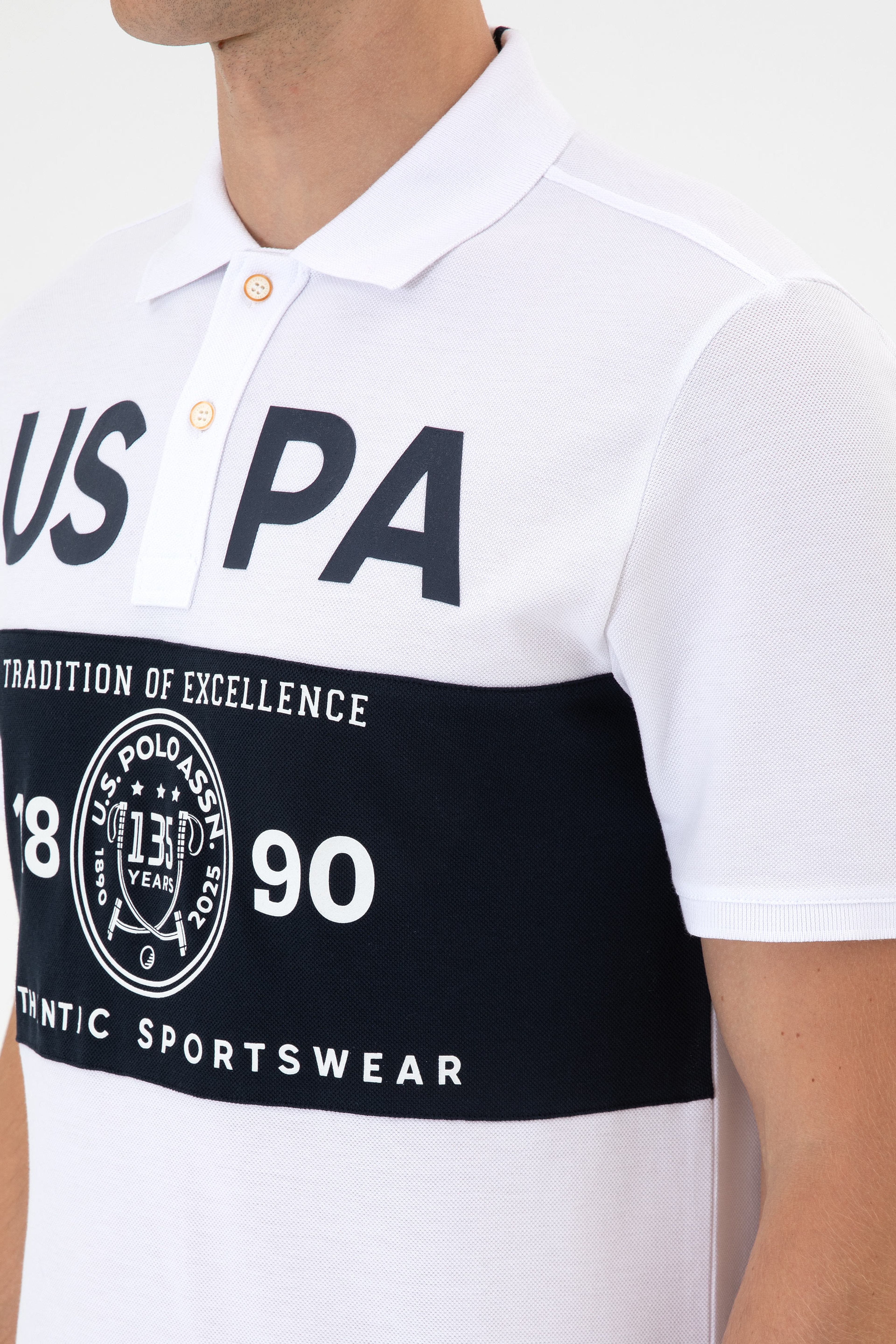 Erkek Regular Fit Polo Yaka Beyaz Tişört - Image 7