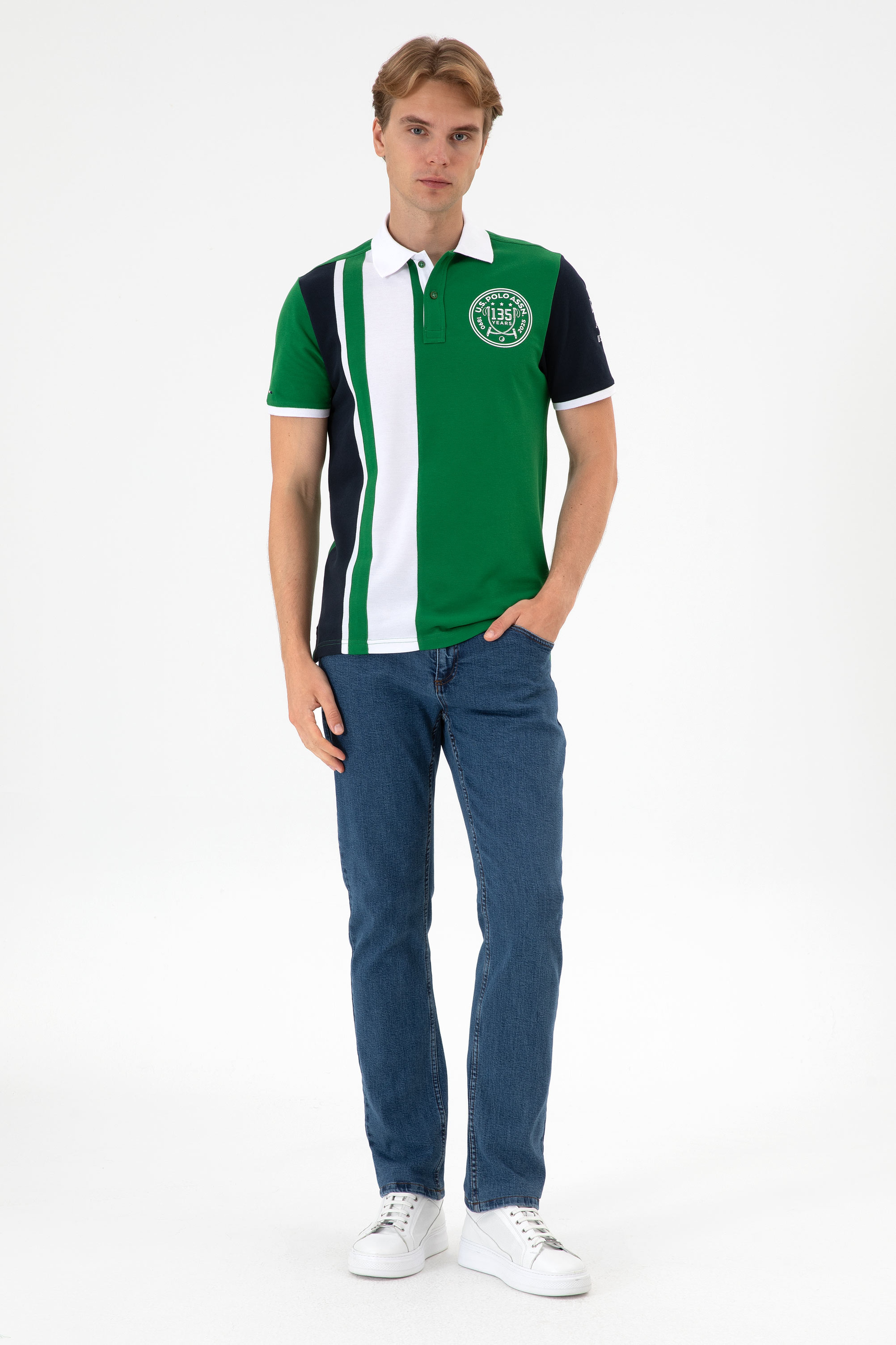 Erkek Regular Fit Polo Yaka Yeşil Tişört