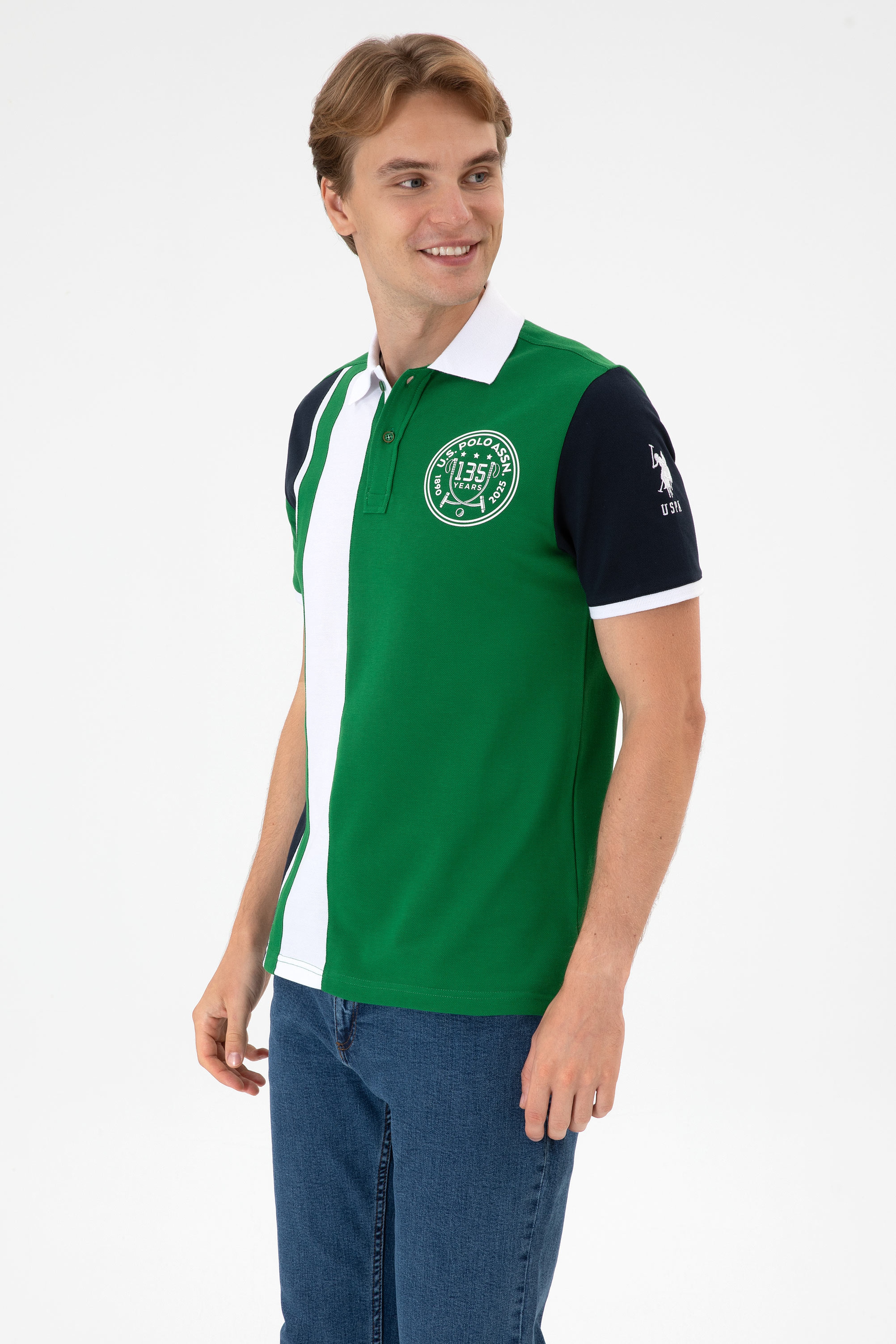 Erkek Regular Fit Polo Yaka Yeşil Tişört
